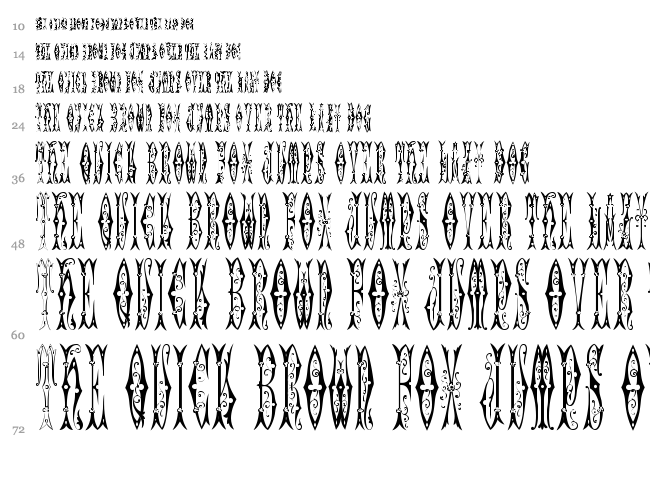 Sajou Fancy Gothic font waterfall